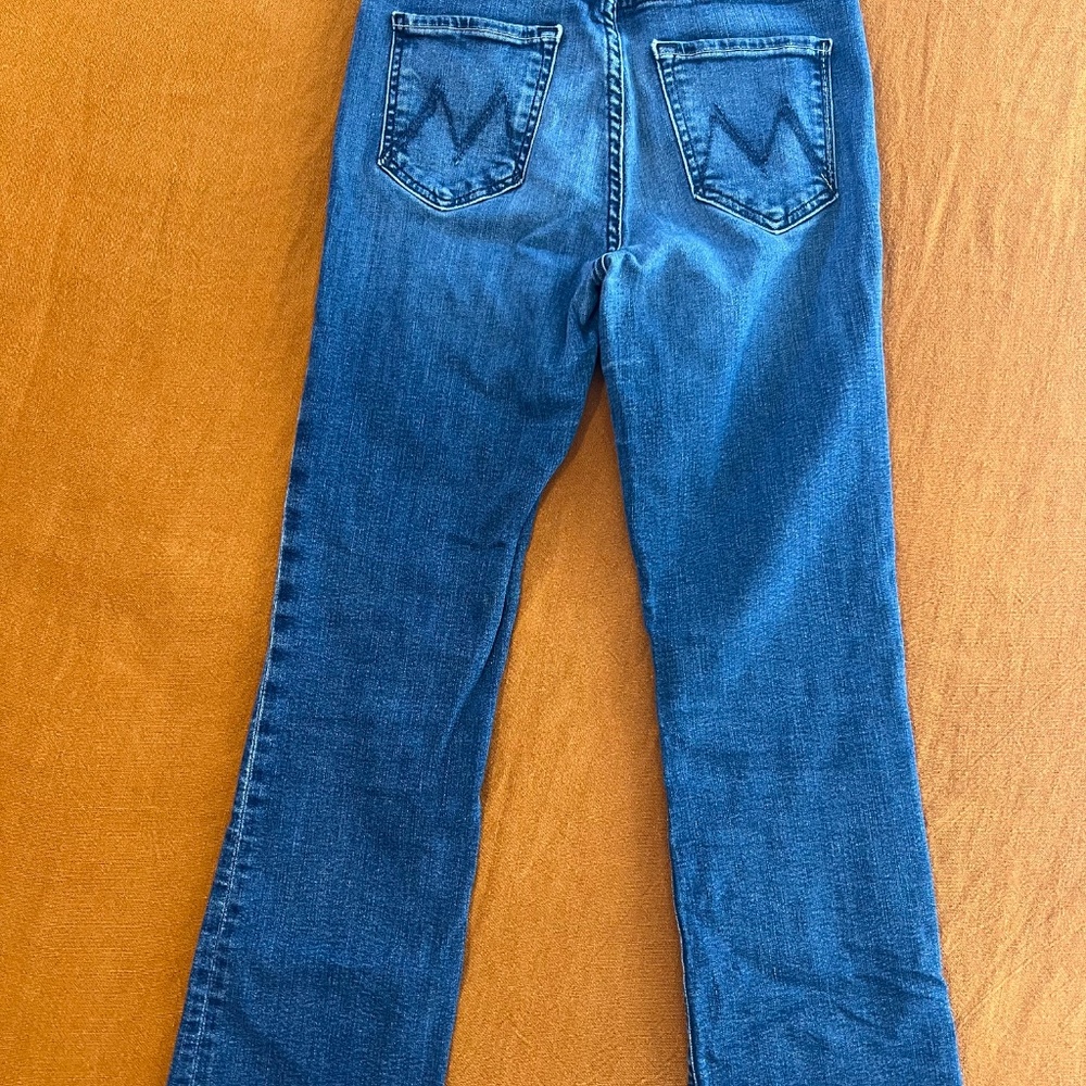 MOTHER Jeans The Hustler Ankle Color Heirloom Size 28 Flare Crop Medium Wash - Picture 3 of 8